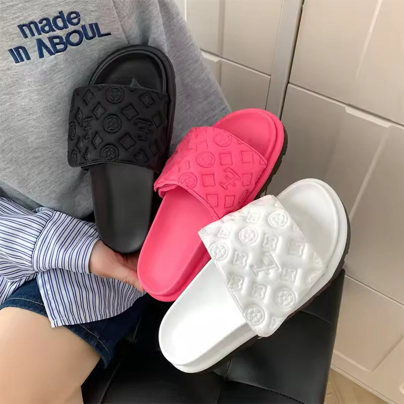 Ladies Magic Sticker Flat Slippers 2025 Summer